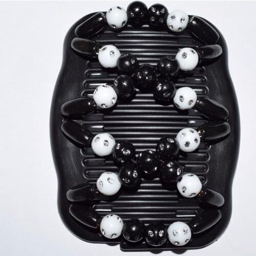 Shining black and white beads 40 pcs/lot royal pattern work lady hair accessory special gift