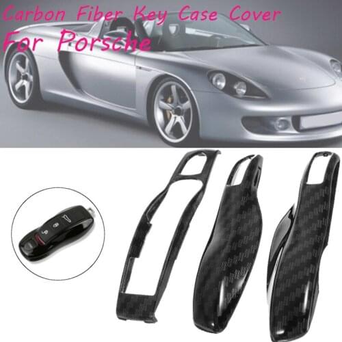 1 Set Carbon Fiber FOB Remote Key Case Shell Cover For Porsche Boxster Cayman 911 Panamera Cayenne Macan Car Key Accessories