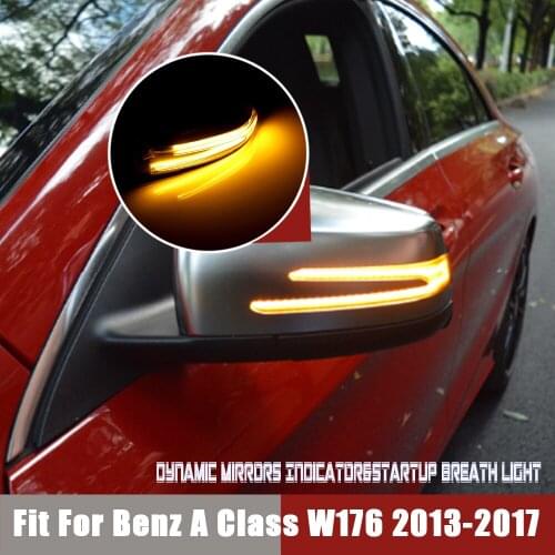 For Mercedes-Benz W176 W246 W212 W204 C117 X156 X204 W221 Scroll Side Rearview Mirror Dynamic Turn Signal Flashing Light Blinker