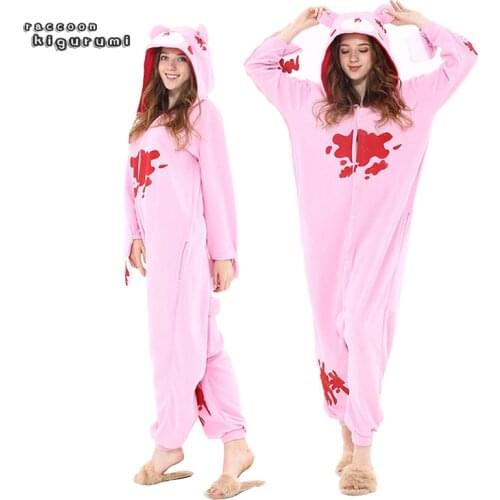 Women Animal Cosplay Pajama Violent Bear Boy Girl Unicorn Winter Halloween Cartoon Onesie Unisex Raccoon Kigurumi