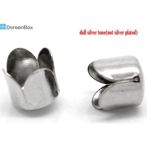 Doreen Box Lovely Silver Color Bead Caps Fit Chain Tassel 8mm(3/8"), sold per lot of 200 (B16218)