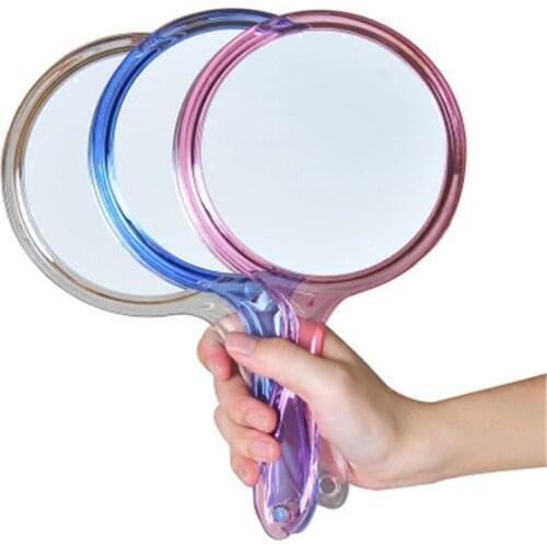 Double-sided Handheld Mirror 1x/3x Magnifying Transparent Hand Mirror Round Makeup Accessories For Women Fashion