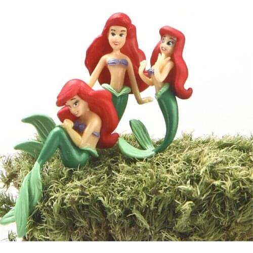 24piece 3.5-4.5cm Ariel the Little Mermaid the cute Ariel princess microlandschaft figures toys