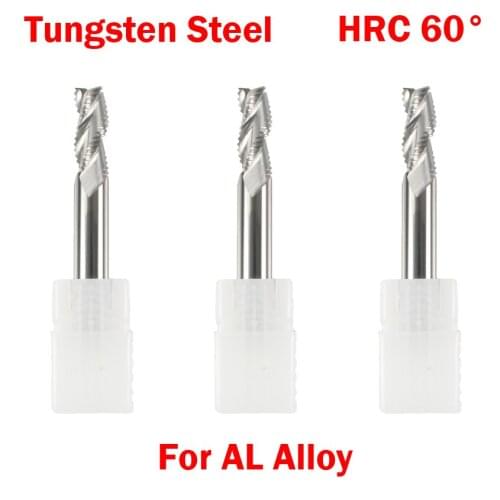 4mm 5mm 6mm 8mm OD HRC60 Tungsten Carbide 3 Flute CNC Router Bit Cutting Tool Roughing End Mills Milling Cutter For AL Alloy