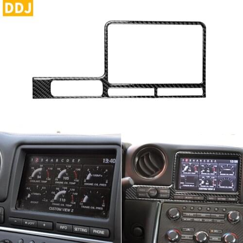 For Nissan GTR R35 2008-2016 Carbon Navigation Display Surround Sticker Control System Panel Frame Cover Trim Car Accessories