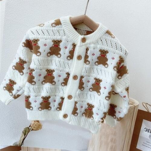 Boys Sweater Kids Outwear Tops Jackets 2021 Bear Fleece Thicken Warm Winter Autumn Cardigan Costume Teenage Children Clothing
