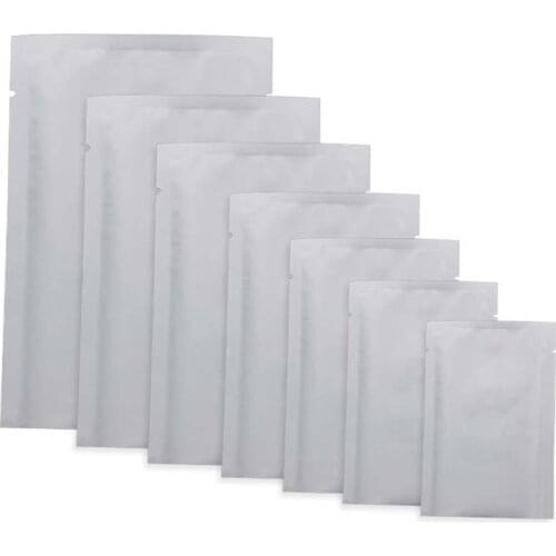 2000pcs/lot Matte White Food Storage Packaging Pouches Pure Aluminum Foil Open Top Matte Vacuum Bags Heat Seal For Coffee Tea