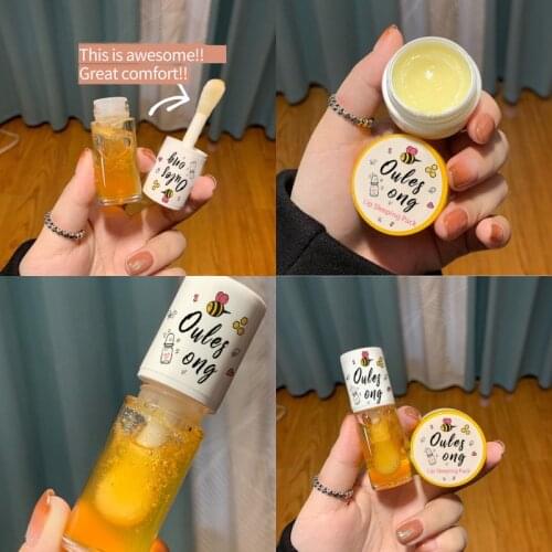 Honey Lip Oil Lip Gloss Moisturizing Hydrating Desalination Lip Wrinkles Toot Lipstick Anti-cracking Lip Mask Cosmetics TSLM1