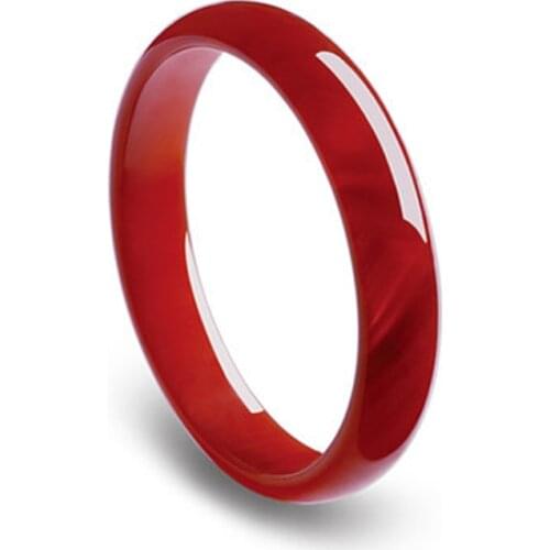 Natural thin bright red jade bracelet, transparent ice, small and lucky Wangfu Bracelet free shipping