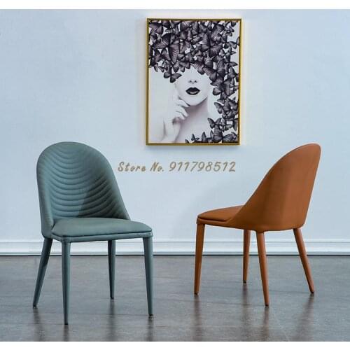 Nordic light luxury dining chair small apartment home chair modern minimalist designer restaurant makeup stool net red back chai