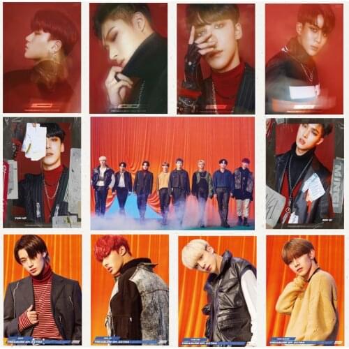 K-POP band Ateez new Album Shift The Map Music Posters Wall Banner white coated Papers wall stickers Bedroom Decoration Home