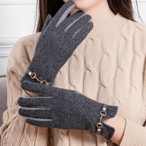 New Womens Autumn and Winter Cashmere Gloves Warm and Cashmere Gloves Touch Riding Fashion Touch Screen Wool Gloves Women
