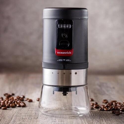 Oceanrich Coffee Grinding Electric Coffee Grinder Portable Rechargeable Coffees Beans Grinder Adjustable 5 Grind Settings
