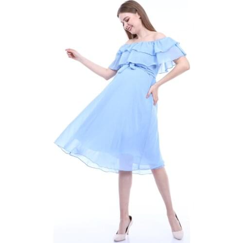 PREGNANT DRESS Carmen Collar ŞİFON Dress