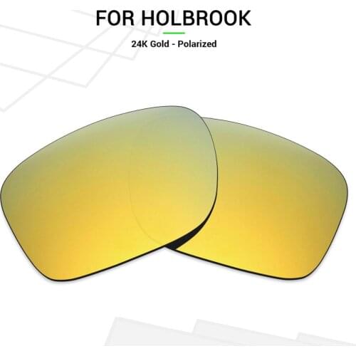 Mryok Anti-Scratch POLARIZED Replacement Lenses for-Oakley Holbrook Sunglasses 24K Gold