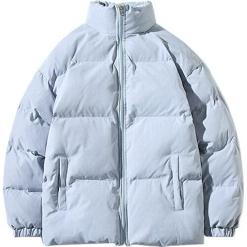 Simple Winter Jacket Men Parkas Thicken Warm Coat Mens Stand Collar Jackets Solid Color Parka Coat Women Fashion New Streetwear