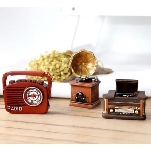 Retro Phonograph Typewriter Figurine Mini Sculpture Art Craft Table Decoration from vintage appliance with exquisite workmanship