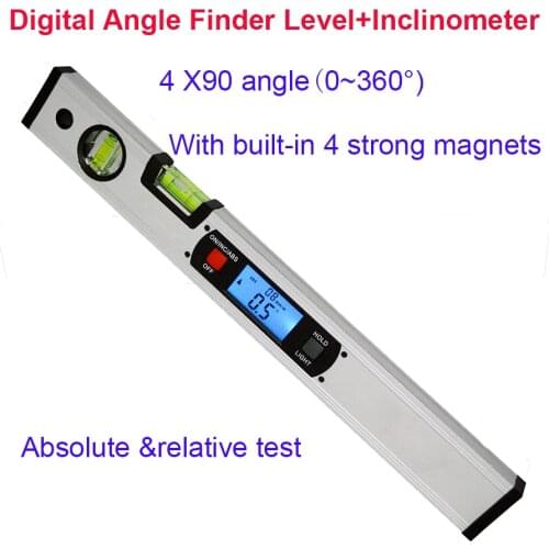 Digital Protractor Angle Finder electronic Level 360 degree Inclinometer with Magnets Level angle slope tester Ruler 400mm