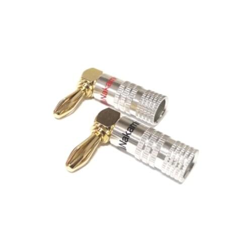 Banana Plug 8PCS Copper&Aluminium Nakamichi Right Angle 90 Degree 4mm Gold-Plated For Video Speaker Adapter Audio Connector