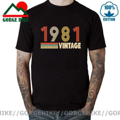 Vintage Born in 1981 T shirt women men Retro Made in 1981 T-shirt 80s Father Birthday gift Fashion Husband Wife Dad Mom Clothing