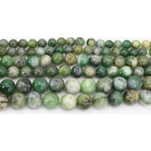 Green natural Africa stone jades size for 6&8&10mm round beads jaspers loose beads making for bracelets necklace jewel 15" B3472