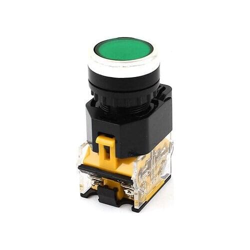 Green Top DPST Momentary Flat Push Button Switch Ui 380V Ith 10A LA38-11/203 209