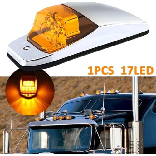 Amber 17 LED Cab Roof Top Marker Clearance Running Warning Light For Kenworth 12V Truck Trailer Clearance Lamp Side Marker Light