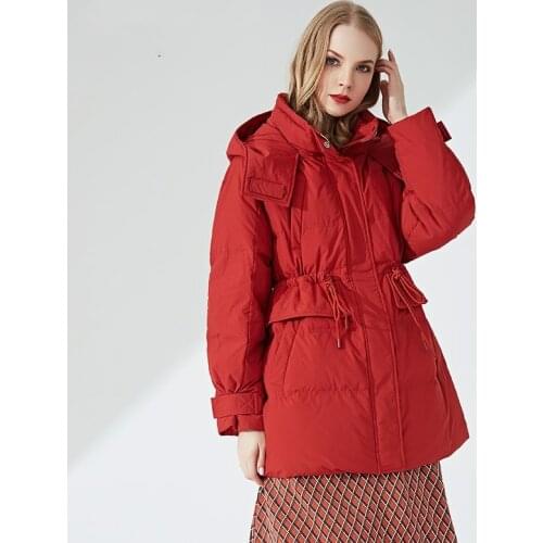 2021 Winter Women Jackets 90% White Duck Down Parkas Loose Plus Size Hooded Coats Medium Long Warm Casual Snow Outwear
