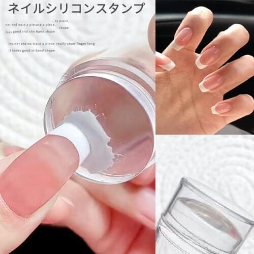 1Pc Nail Art Stamper Scraper Set Round Jelly Funnel Shape Gel Polish Tips Double Head French Nails Transfer Painting Drawing