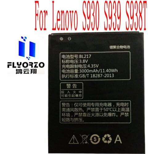 100% Brand new High Quality 3000mAh BL217 Battery For Lenovo S930 S939 S938T Mobile Phone
