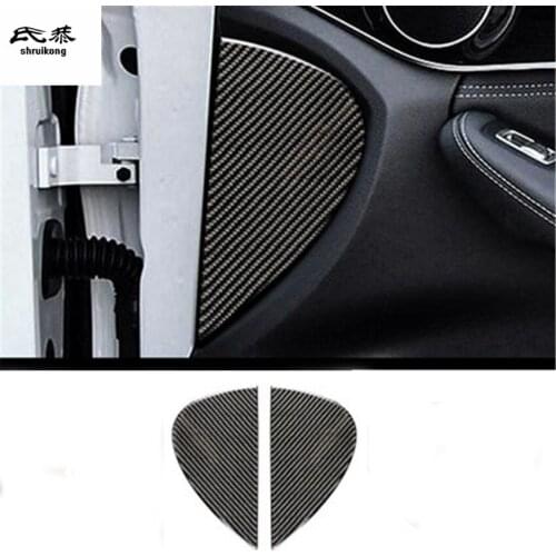2pcs/lot Epoxy glue real carbon fiber Car door groove panel cover for 2007-2013 Mercedes Benz W204 C200 C300 C180 C260 C63