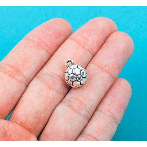 5pcs 10x13mm Tibetan Silver Color Charms Football BALL Pendant Fit Making Supplies Findings Metal Jewelry Aesthetics Accessories