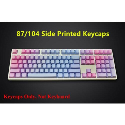 87/104 Keys PBT Gradient Blue Red Keycap ANSI OEM Profile Keycaps Key Cap Set for Cherry MX Mechanical Gaming Keyboard