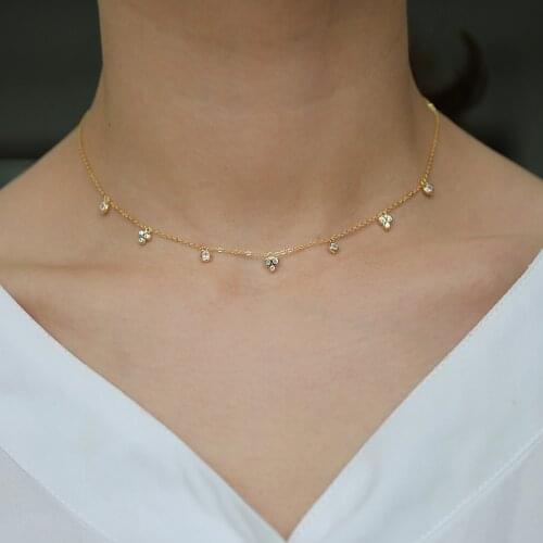 925 Sterling Silver Rotation charm cz Beads Necklaces & Pendants For Women Fashion Lady Festival Gift Sterling-silver-choker