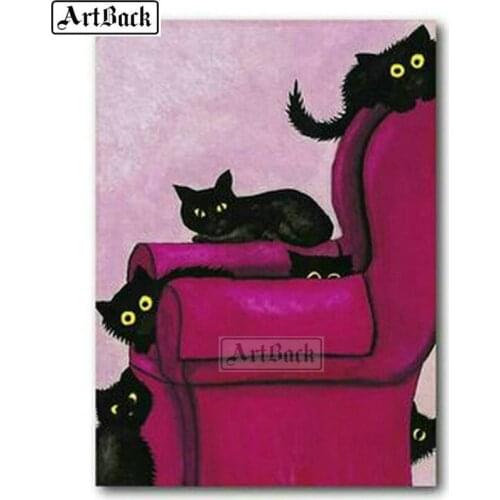 5d diy diamond painting sofa cat square drill diamond embroidery resin mosaic sewing artwork new arrival ARD246