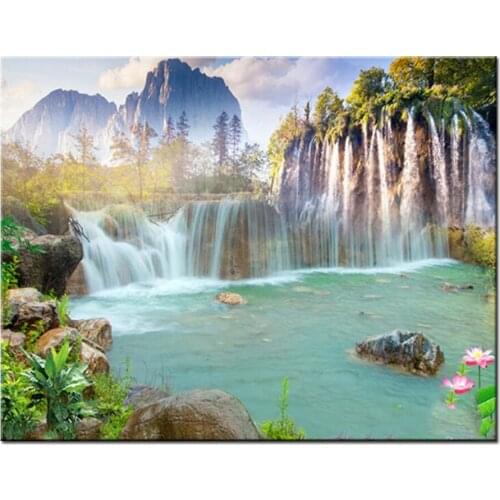 Diamond Embroidery Natural scenery alpine waterfall 5D DIY Diamond Painting Diamond Mosaic needlework room decoration A886