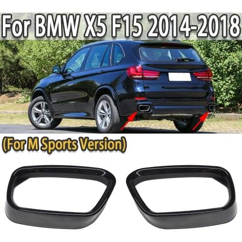 K-Car For BMW X5 F15 X6 F16 2014-2018 Stainless Steel Exhaust Pipe Cover Sticker Auto Parts (For M Sports Version)