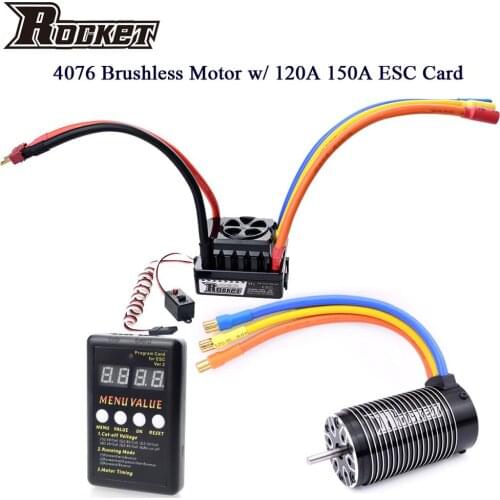 Rocket 4076 2250KV 2000KV 1700KV Sensorless Brushless Motor with 120A 150A ESC for 1/8 TRAXXAS HPI RC Car Truck