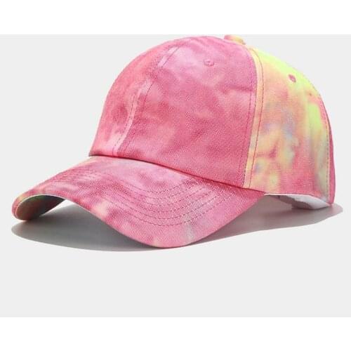Men Women Tie Dye Baseball Cap Youth Colorful Adjustable Cotton Dad Hats Blank Washed