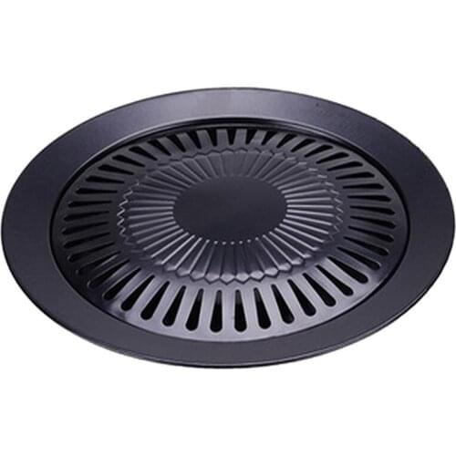 Non-stick 13 inch Smokeless Indoor Stovetop Barbecue BBQ Grill Kitchen Pan Griddle