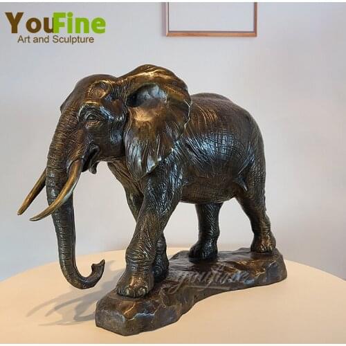 Bronze Sculpture Bronze Elephant Statue Bronze Animal Sculpture Casting Elephants Statues Crafts Home Office Decor Ornament