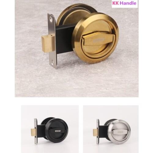 Stainless Steel 304 Black Low Profile Door Locks Hidden Passage Bolt/Pull Handle Gold silver Low Profile Door Locks