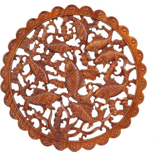 VZLX Wood Carved Applique Frame Corner Onlay Unpainted Furniture Home Door Decor Decoration Accessories Carp