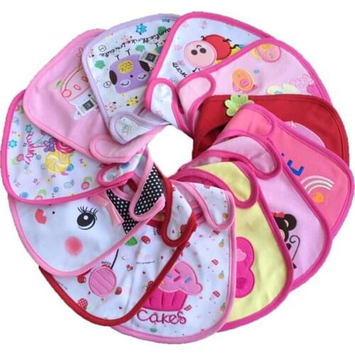 15Pc/lot Baby Bibs Cute Cartoon Pattern Toddler Baby Waterproof Saliva Towel CottonFit 0-3 Years Old Infant Burp Cloths Feeding