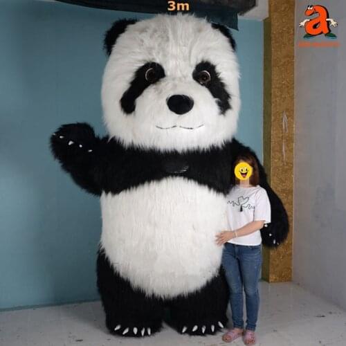Giant Inflatable Panda Costume Blow Up Panda Suit Adult Size Full Body Plush Mascot Fancy Dress Carnival Costumes
