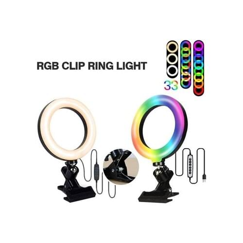 Selfie Ring Light for Laptop Computer Desktop Youtube Ring Lamp Video Conference Lighting Kit With Tripod Phone Holder Clip On