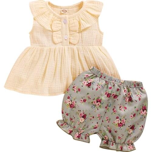 2 Piece Set Baby Girl Clothes Girls Summer Clothes Set Short Sleeved T Shirts Shorts Cute Cotton Tops Kids Soft Outfit