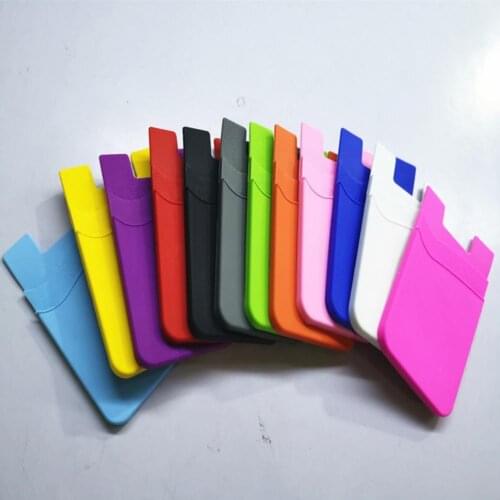 2Pcs Card Holders Double-layer Space-saving Silicone Phone Back Card Cover Stickers Smartphones