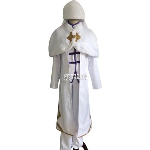 2021 Anime Bungou Stray Dogs 3rd Season Cosplay Costume Fyodor D Costume White Uniforms with Cloak for Men Cosplay Costume Hat