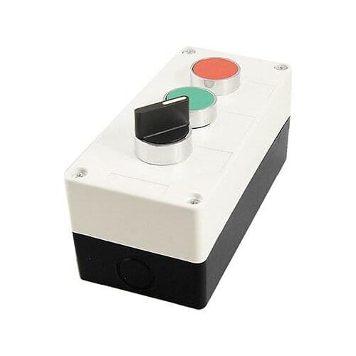 Red Green Momentary Switch Black Rotary Handle Push Button Station AC 240V 400V